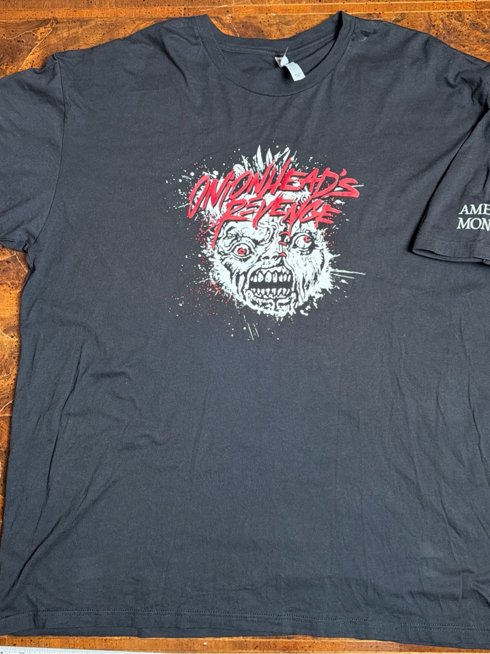 Next Level Apparel Black Tee with Red and White Graphic